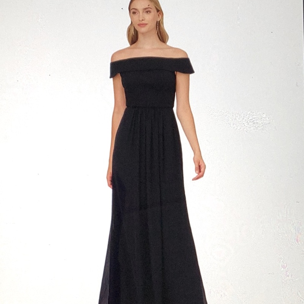 Adrianna Papell Off-The Shoulder Chiffon Gown